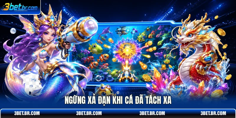 Ngừng xả đạn khi cá đã tách xa