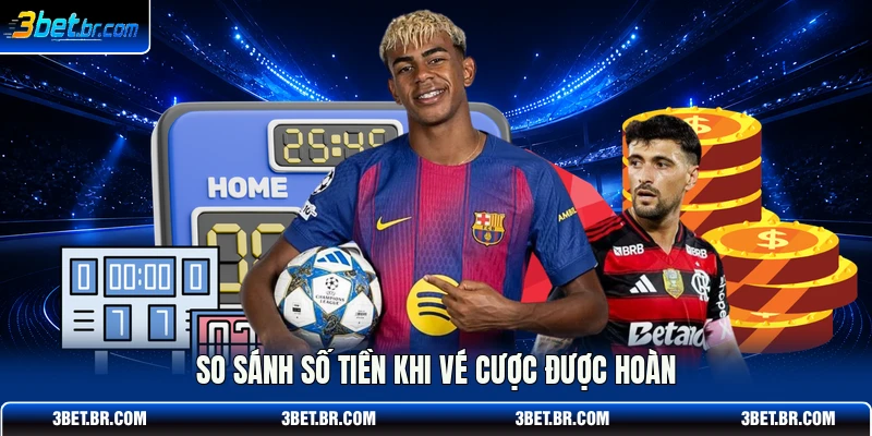 So sánh số tiền khi vé cược được hoàn